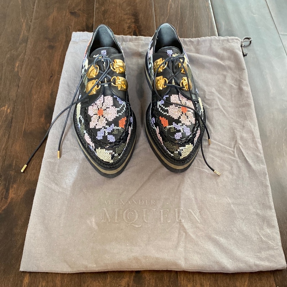 Alexander McQueen embroidered shoes